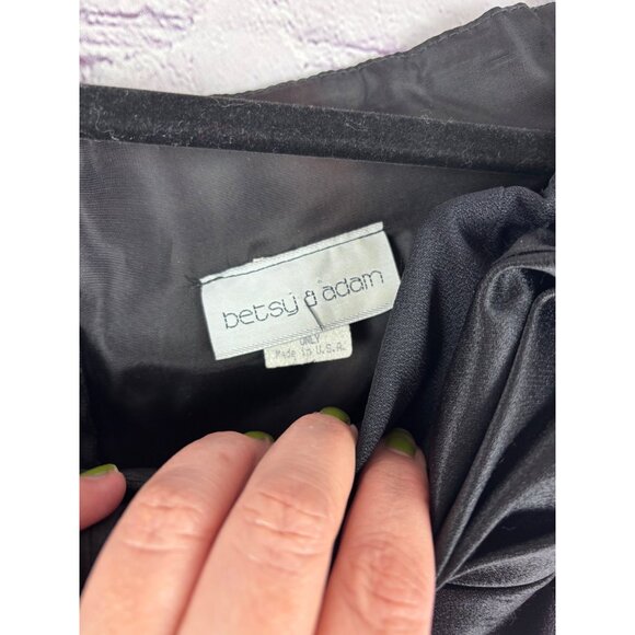 Betsy & Adam Off-Shoulder Black Cocktail Dress With Bow Detail Vintage - Picture 6 of 12